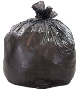 black trash bag